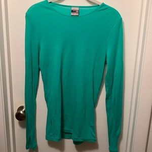 Long Sleeve Green Wool Top - L